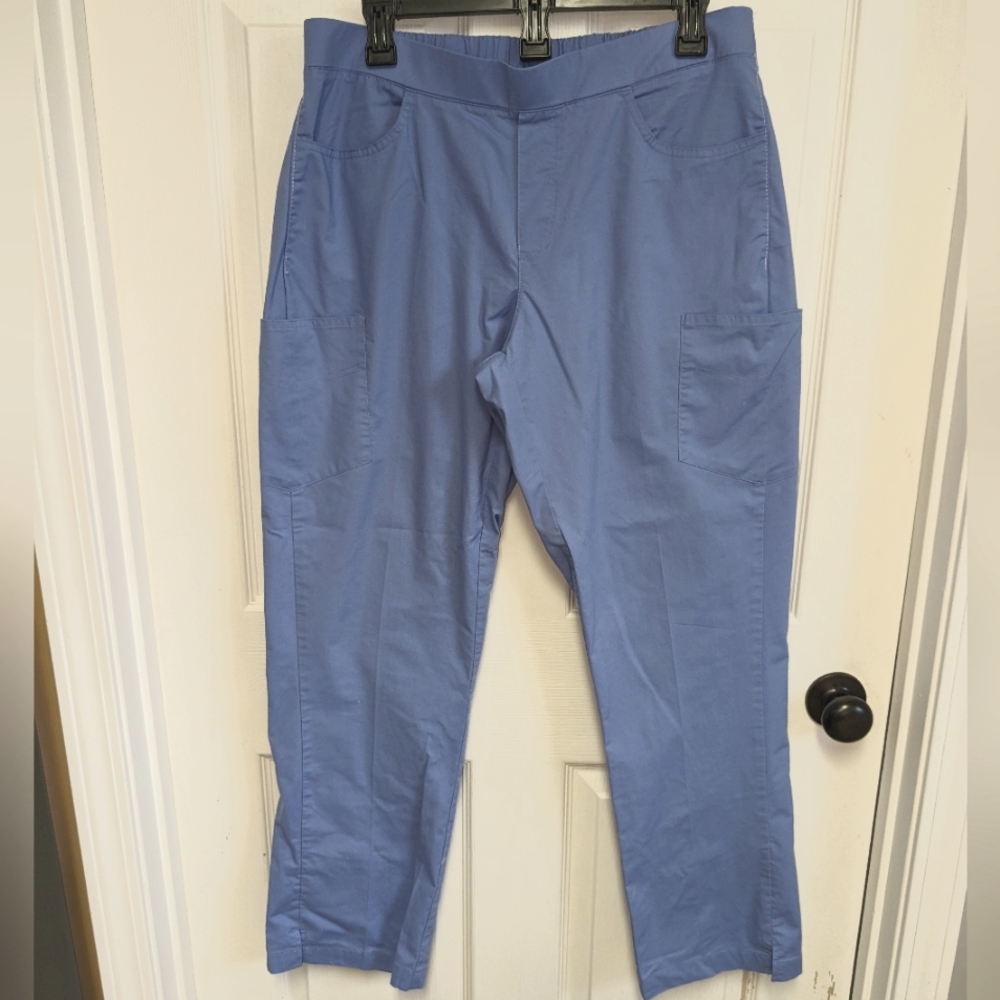Spread good cheer light blue scrub pants Ladies Large